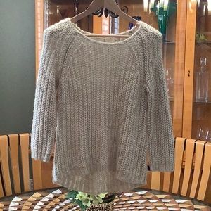 Pretty high low sweater 3/4 sleeve sparkles woven in to the knitting